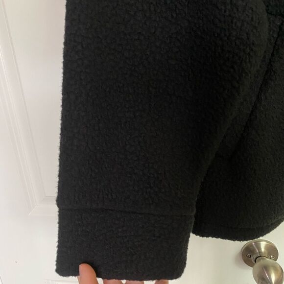 Torrid Deep Black Sherpa Zip Up Lounge Sweatshirt, Zipper Front, Collar, NWT 3X - Picture 11 of 16